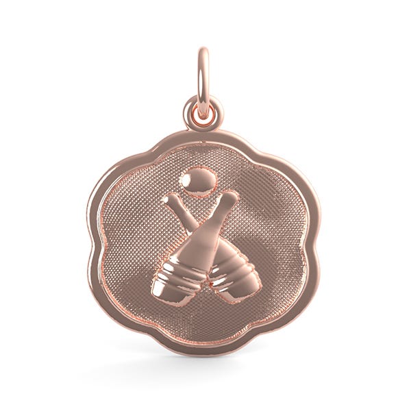 Bowling Scalloped Disc Charm(0952)
