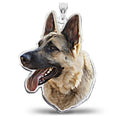 German Shepherd Dog Color Portrait Charm or Pendant