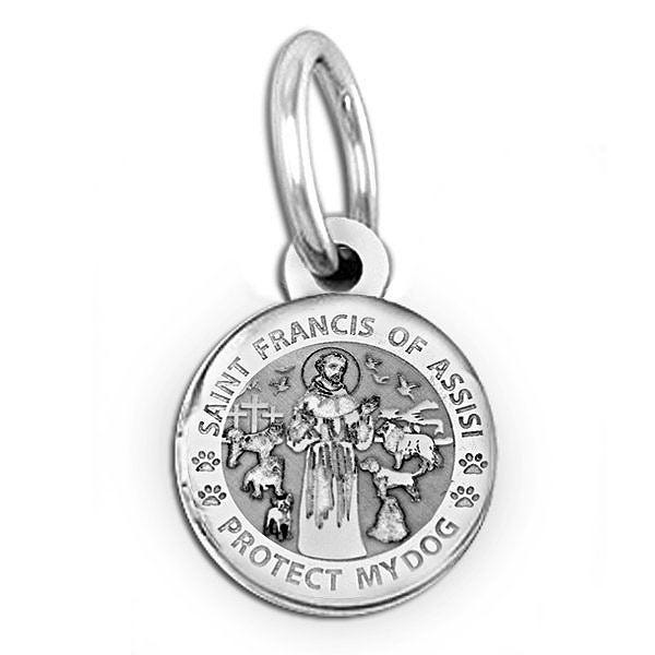 Saint Francis Of Assisi " Protect My Dog " Round Picture Locket