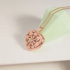 Rose Gold Heart Photo Locket With Cubic Zirconias With Chain Included