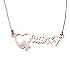 Personalized Name Necklace with Heart and Dog Bone