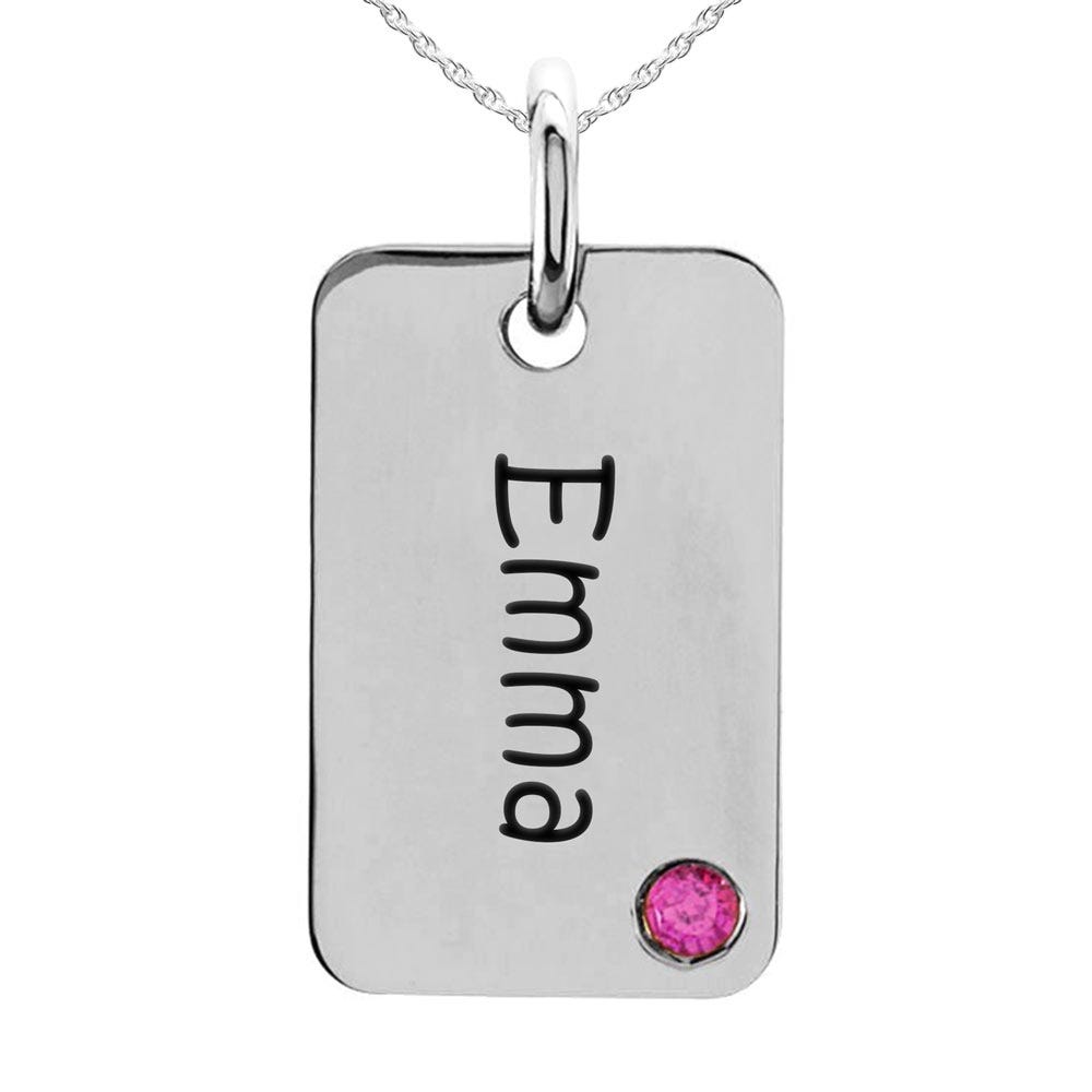Birthstone Mini Dog Tag