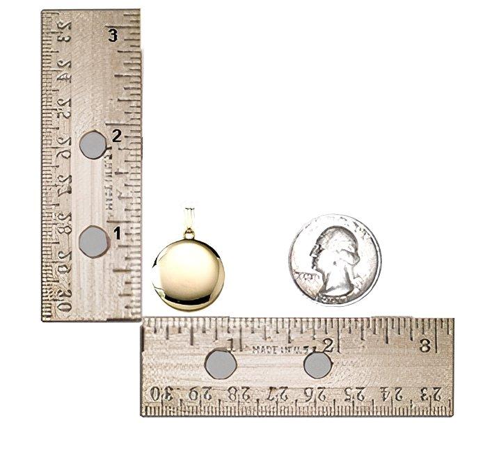 Solid 14K Yellow Gold Round Yellow Photo Locket