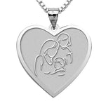 Mother with Two Daughters - Heart Pendant