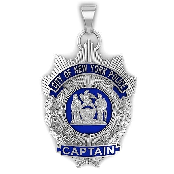 Personalized Police Captain Enamel Badge with Your Department