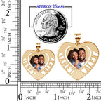 Heart Photo Pendant with Two Names (Cut Out)