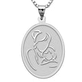 Mother and Daughter - Oval Pendant