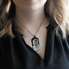 Black Stainless Steel Laser Photo Dog Tag