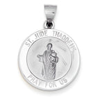 14K Gold Saint Jude Thaddeus Hollow Round Charm