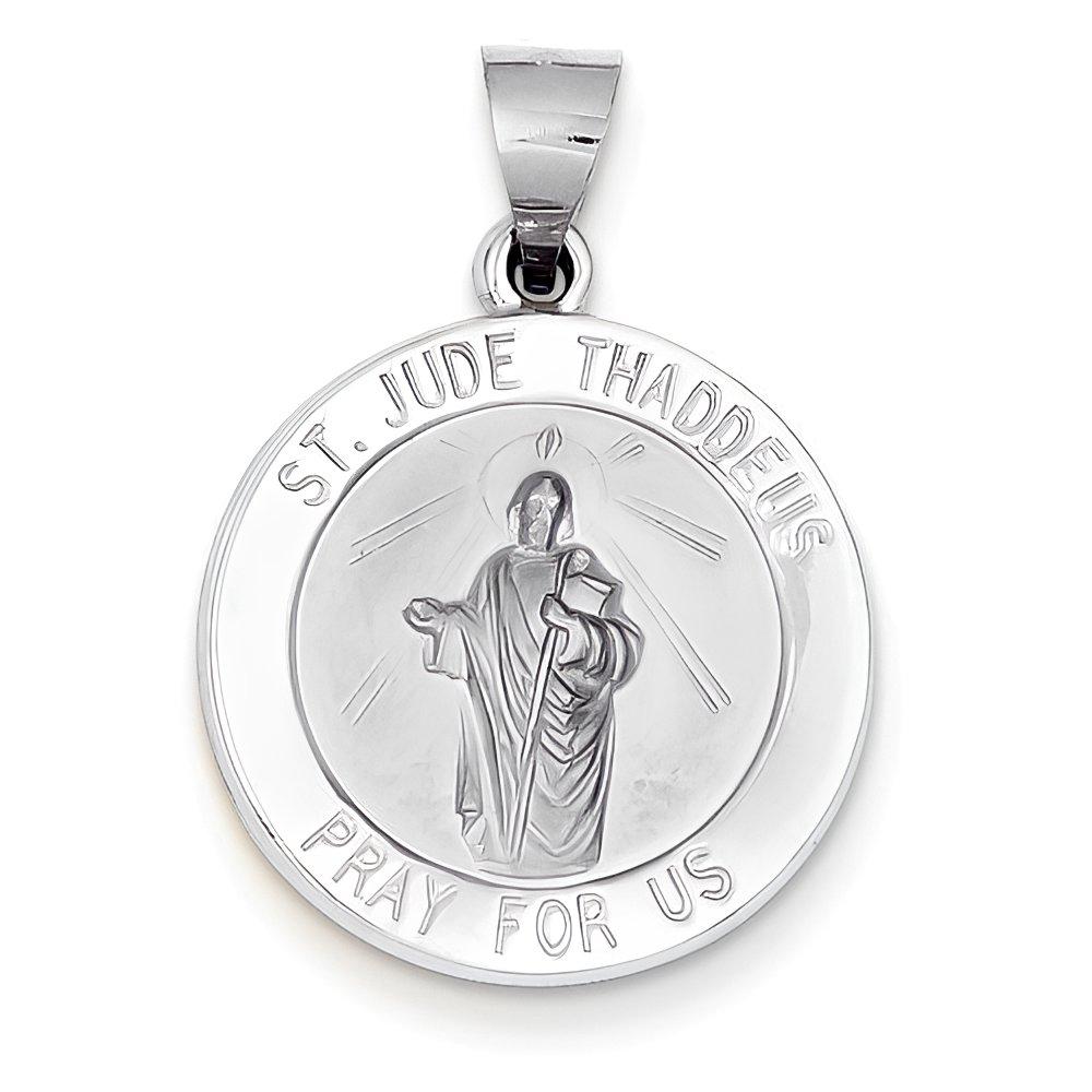 14K Gold Saint Jude Thaddeus Hollow Round Charm