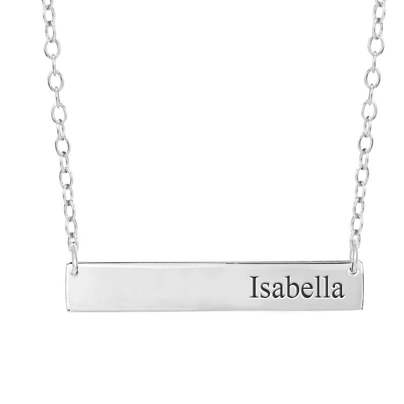 Personalized Name Bar Necklace with Chain
