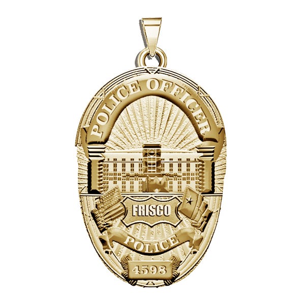 Personalized Frisco Texas Police Badge with Your Rank and Number