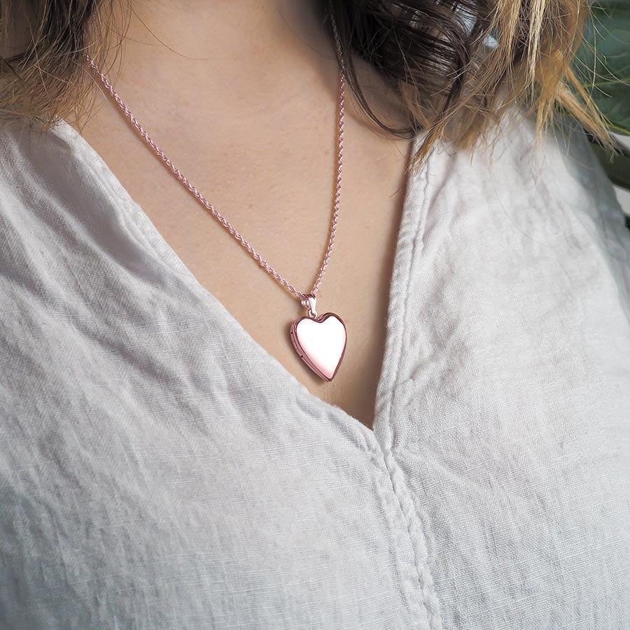 Rose Gold Plated Classic Heart Photo Locket