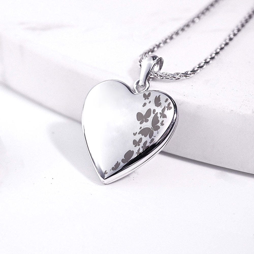 Butterfly Heart Photo Locket