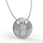 Saint Christopher Round Pendant With Chain