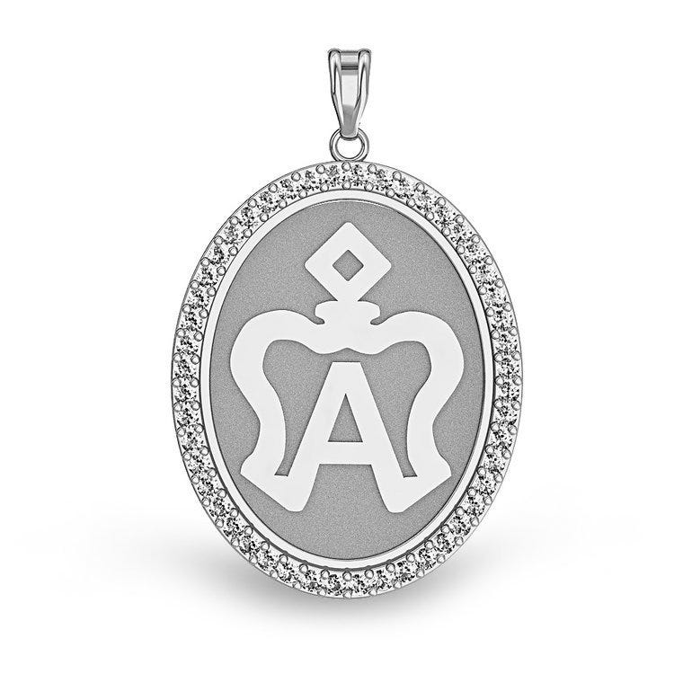 American Warmblood Diamond Studded Horse Breed Oval Medal