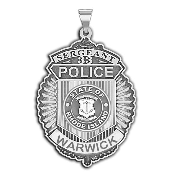 Personalized Rhode Island Police Badge with Your Rank, Number & Department