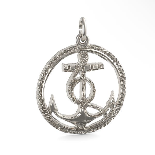 Ships Anchor in Rope Circle Charm