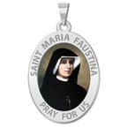 Saint Faustina Oval Color Religious Medal