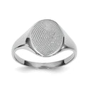 Custom Women's Fingerprint Oval Signet Ring