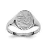 Custom Women's Fingerprint Oval Signet Ring