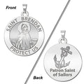 Saint Brendan Double Sided Sailors Round Religious Medal