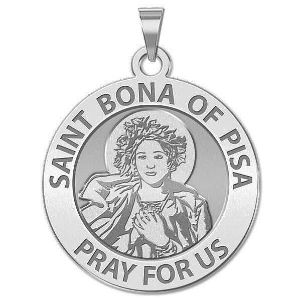 Saint Bona Of Pisa Round Religious Medal