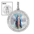 Large Miraculous Medal Diamond Religious Medal