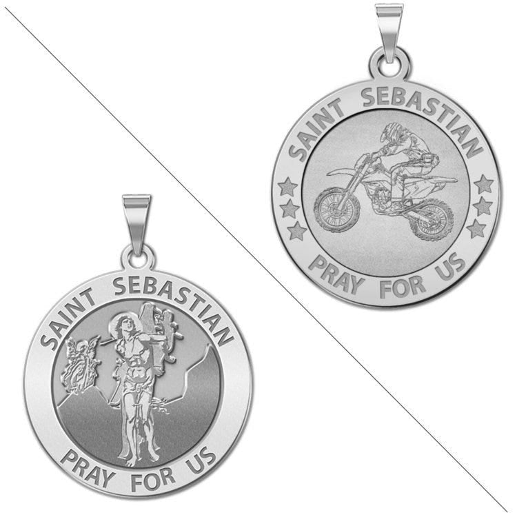 Motocross - Saint Sebastian Doubledside Sports Religious Medal