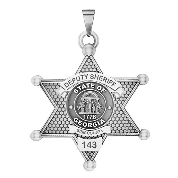 Personalized 6-Point Star Georgia Sheriff Badge with Your Dept., Rank and Number