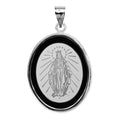Miraculous Medal Black Onyx Oval Bezel Pendant