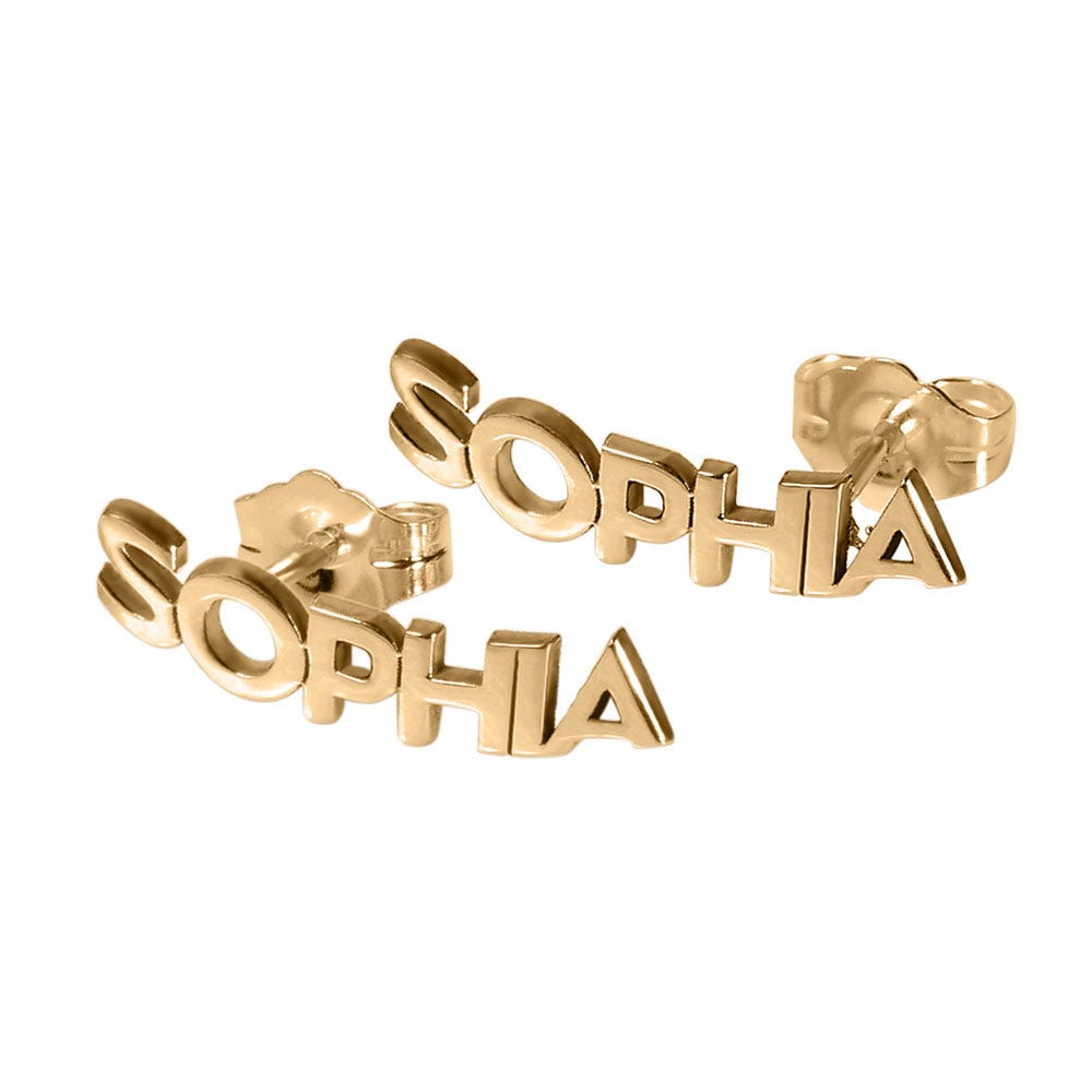 Pair of Block Name Earrings