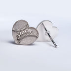 Personalized Heart Shaped Baseball Earrings