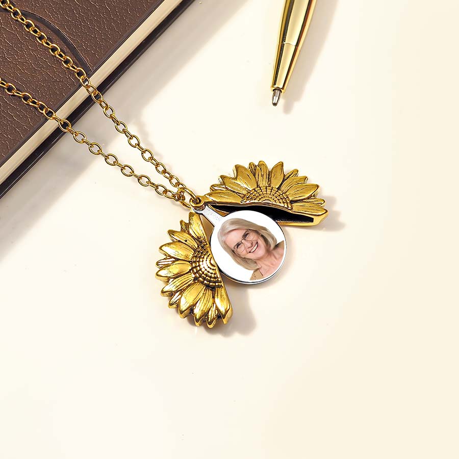 Exclusive Sunflower Photo Necklace