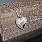Silver and CZ Premium Heart Photo Pendant