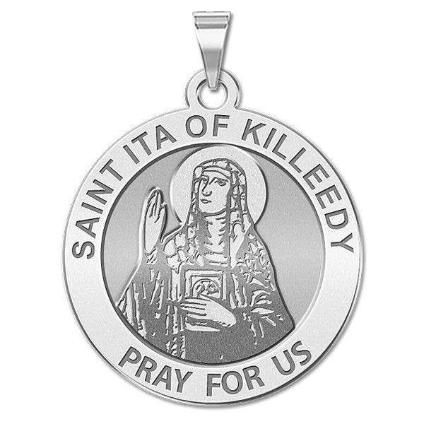 Saint Ita Of Killeedy Round Religious Medal