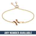Baseball Stitch Enameled Cross Adjustable Bracelet with Number