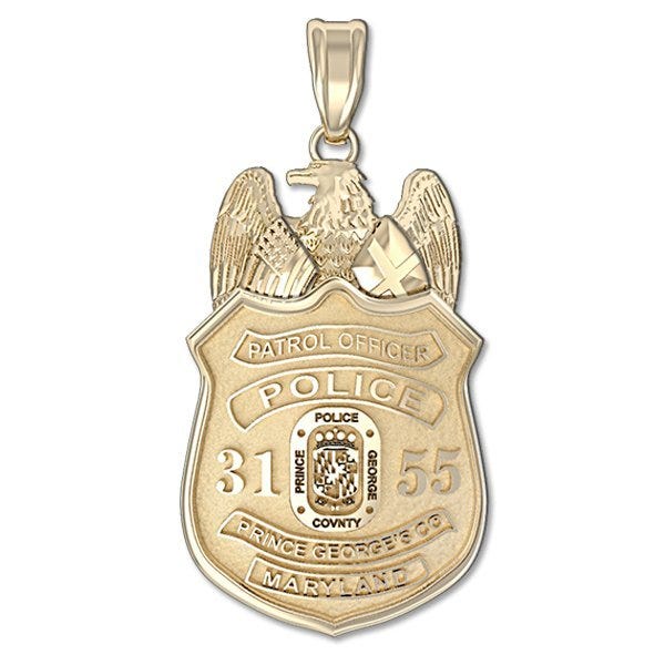 Personalized Prince George County, Maryland Police Badge with Your Rank and Badge Number