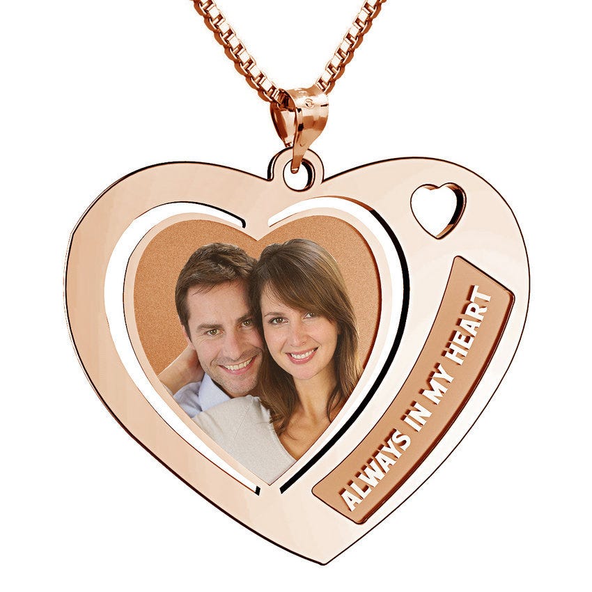 Heart Pendant With Always In My Heart Etched