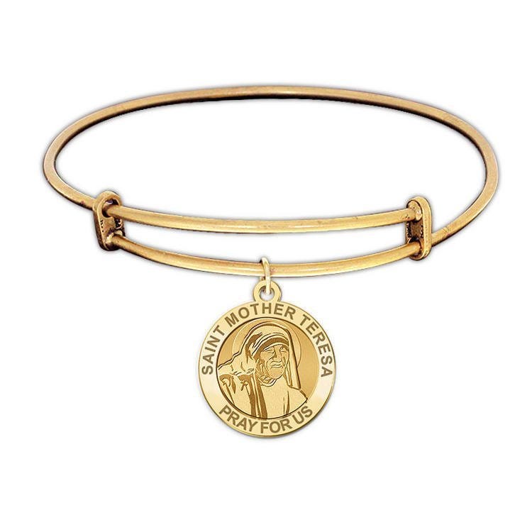 Saint Mother Teresa Expandable Bracelet Embossed or Color
