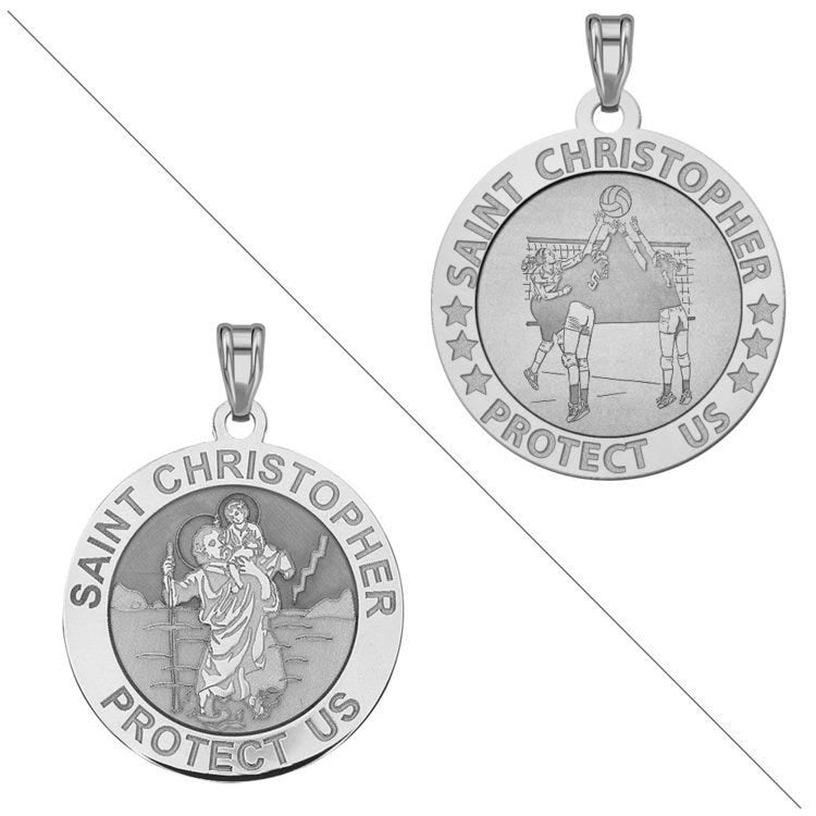 Volleyball - Saint Christopher Doubledside Sports Religious Medal