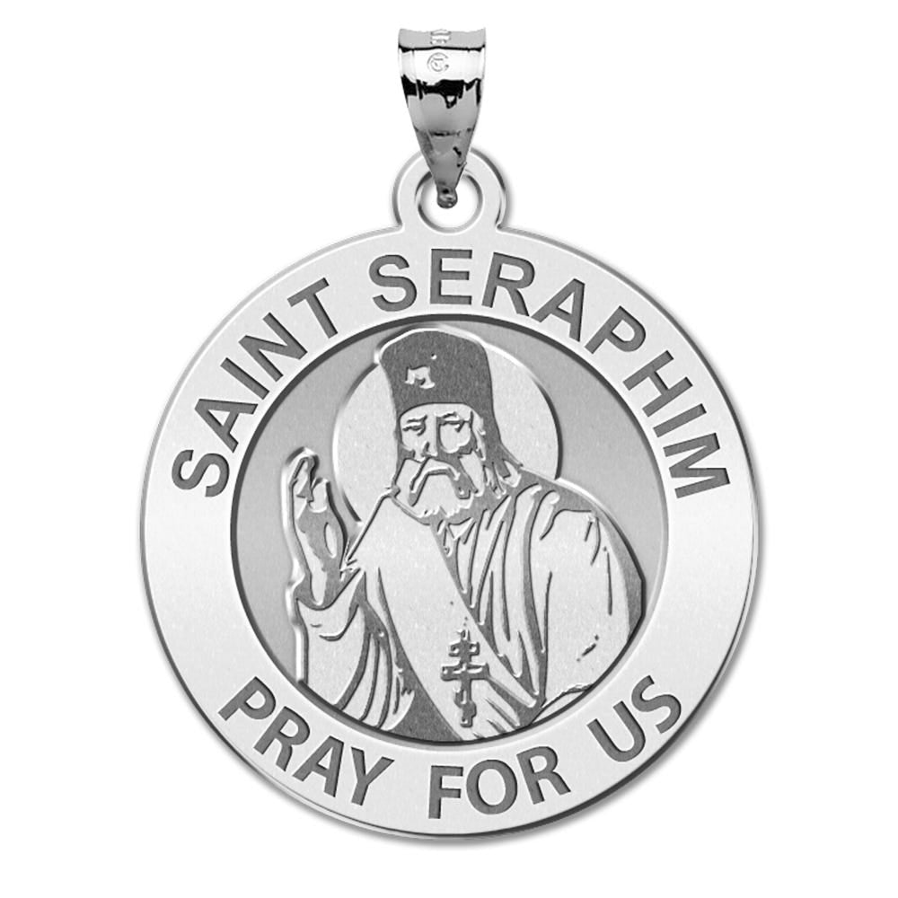 Saint Seraphim Round Religious Medal