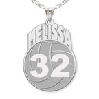 Custom Volleyball Pendant with Name & Number