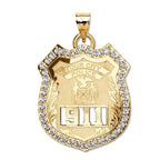 Personalized Police Badge with Your Number & Department with Cubic Zirconia