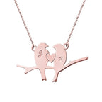 Personalized Love Birds Initials Necklace