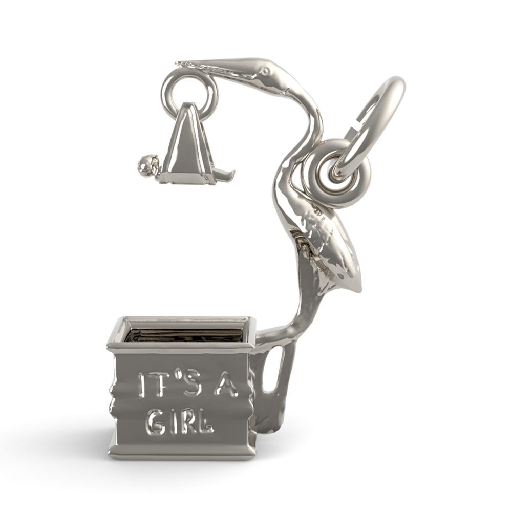 Its A Girl Stork Charm