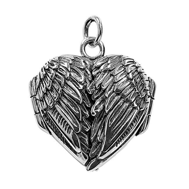 Angel Wing Heart Photo Locket
