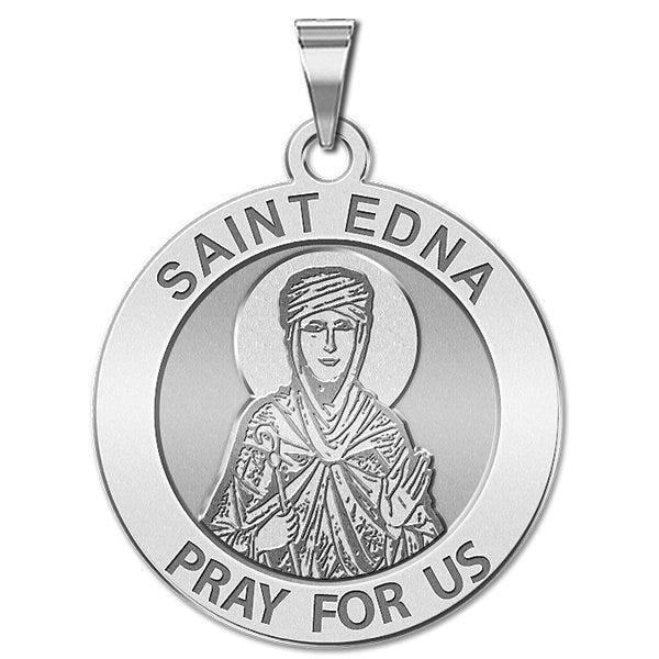 Saint Edna Round Religious Medal