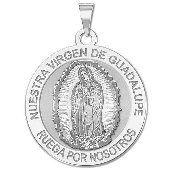 Nuestra Virgen De Guadalupe Round Religious Medal