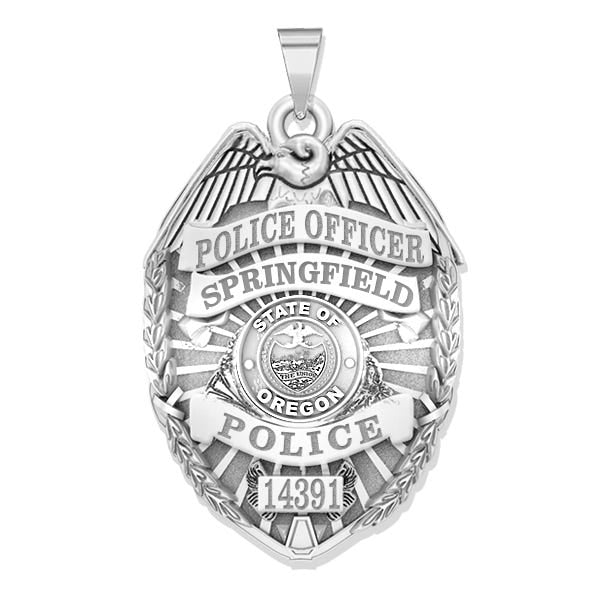 Personalized Oregon Police Badge with Your Rank, Number & Department